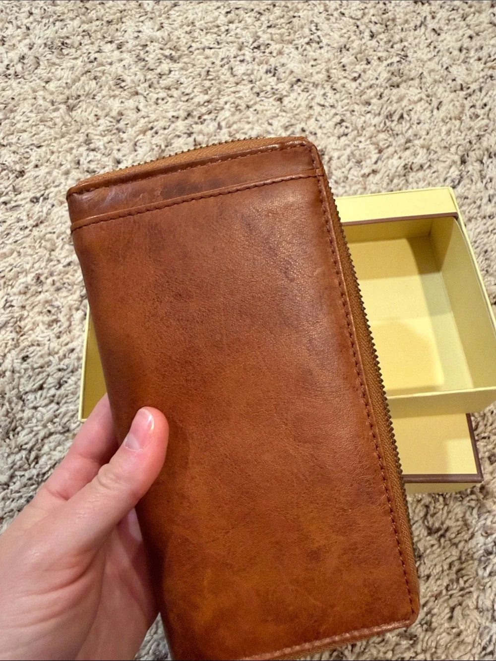 C2 by Calibrate Men's Brown Leather Money Clip Wallet